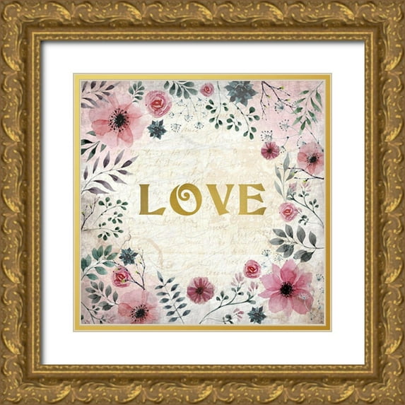 Kimberly, Allen 26x26 Gold Ornate Wood Framed with Double Matting Museum Art Print Titled - Blooming Dreams 1