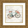 thumbnail image 1 of Kimberly, Allen 26x26 Gold Ornate Wood Framed with Double Matting Museum Art Print Titled - Carte Postal Bike 1, 1 of 4