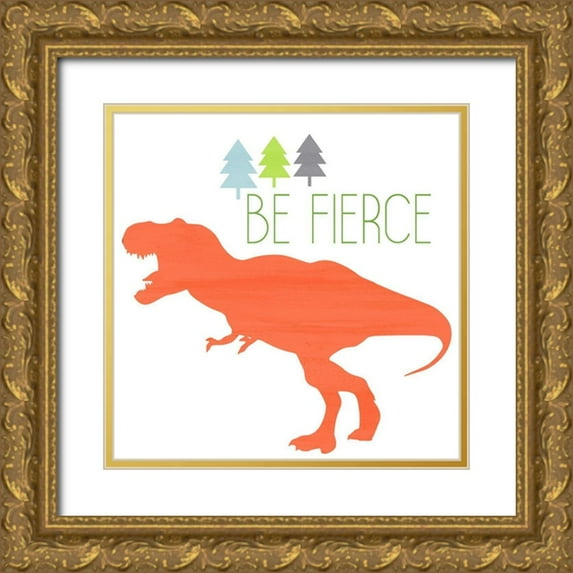 Kimberly, Allen 26x26 Gold Ornate Wood Framed with Double Matting Museum Art Print Titled - Dino Brave 3