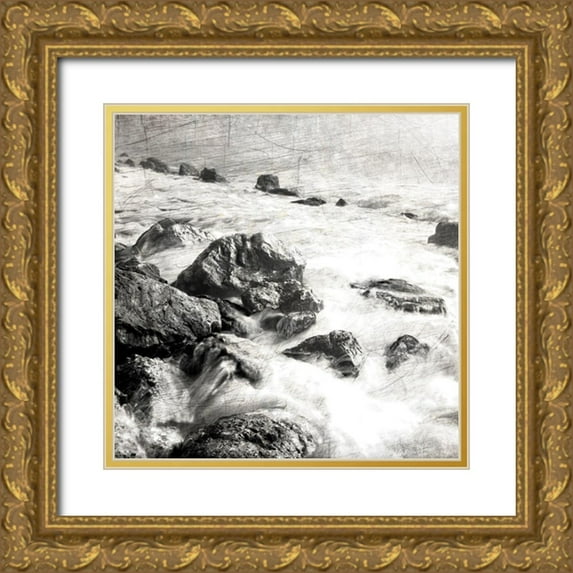 Kimberly, Allen 26x26 Gold Ornate Wood Framed with Double Matting Museum Art Print Titled - Dusky Beach 2