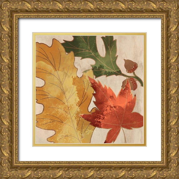 Kimberly, Allen 26x26 Gold Ornate Wood Framed with Double Matting Museum Art Print Titled - Fall Leaves Square 1