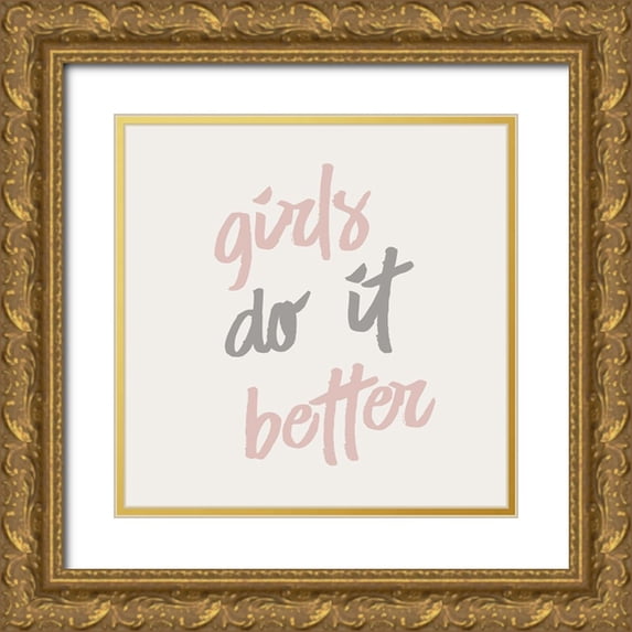 Kimberly, Allen 26x26 Gold Ornate Wood Framed with Double Matting Museum Art Print Titled - Girls do it Better