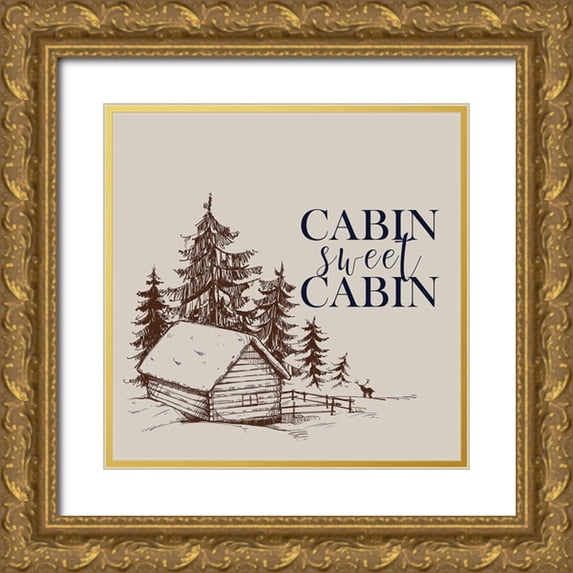 Kimberly, Allen 26x26 Gold Ornate Wood Framed with Double Matting Museum Art Print Titled - In the Woods 4