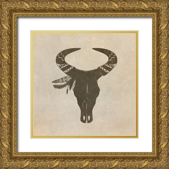 Kimberly, Allen 26x26 Gold Ornate Wood Framed with Double Matting Museum Art Print Titled - Mandala Animal 2