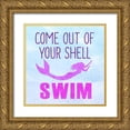 thumbnail image 1 of Kimberly, Allen 26x26 Gold Ornate Wood Framed with Double Matting Museum Art Print Titled - Mermaid Rules 2, 1 of 4