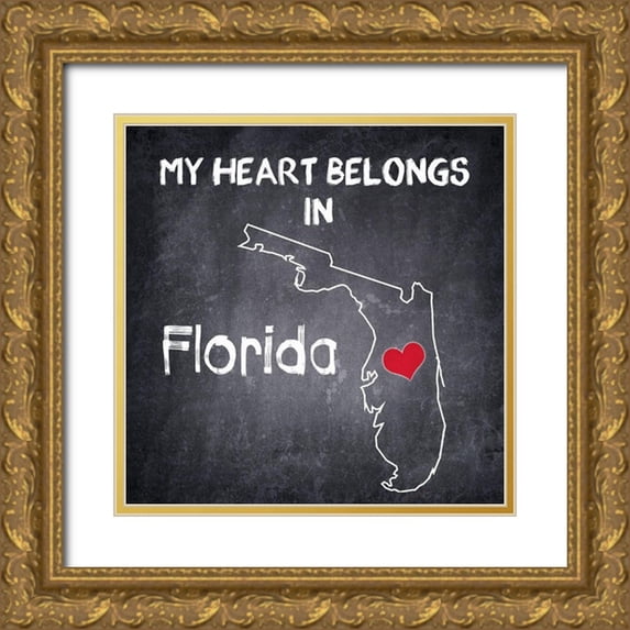 Kimberly, Allen 26x26 Gold Ornate Wood Framed with Double Matting Museum Art Print Titled - My Heart FL