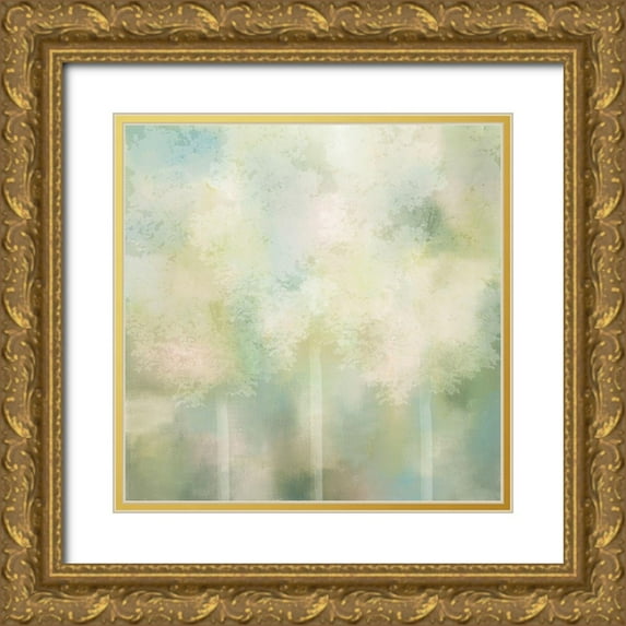Kimberly, Allen 26x26 Gold Ornate Wood Framed with Double Matting Museum Art Print Titled - Spring Green 1