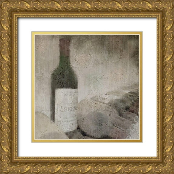 Kimberly, Allen 26x26 Gold Ornate Wood Framed with Double Matting Museum Art Print Titled - The Right Vintage Cabernet