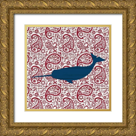 Kimberly, Allen 26x26 Gold Ornate Wood Framed with Double Matting Museum Art Print Titled - Whale Tail 2