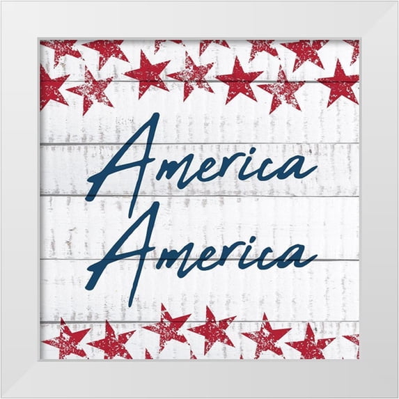 Kimberly, Allen 26x26 White Modern Wood Framed Museum Art Print Titled - America America