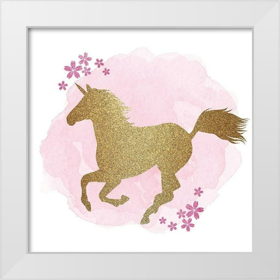 Kimberly, Allen 26x26 White Modern Wood Framed Museum Art Print Titled - Be a Unicorn C