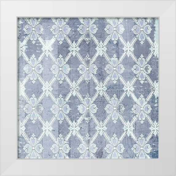 Kimberly, Allen 26x26 White Modern Wood Framed Museum Art Print Titled - Lattice Pattern
