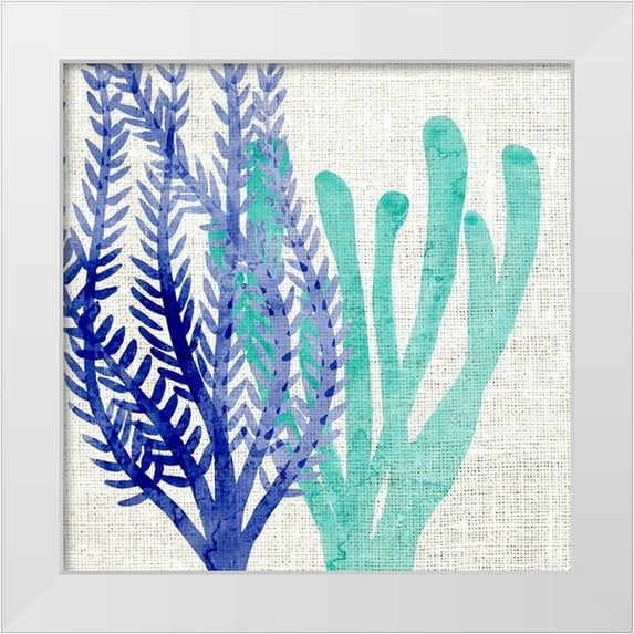 Kimberly, Allen 26x26 White Modern Wood Framed Museum Art Print Titled - Linen Coral 1