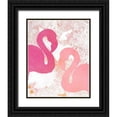 thumbnail image 1 of Kimberly, Allen 26x32 Black Ornate Wood Framed with Double Matting Museum Art Print Titled - Flamingos 2, 1 of 4