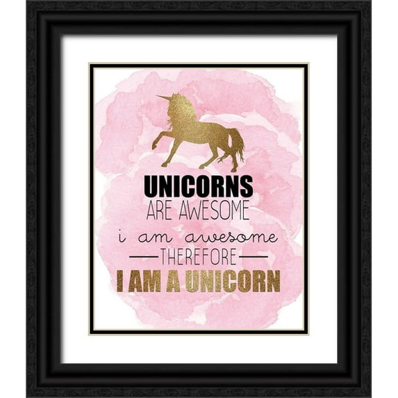 Kimberly, Allen 26x32 Black Ornate Wood Framed with Double Matting Museum Art Print Titled - Therefore I Am A Unicorn