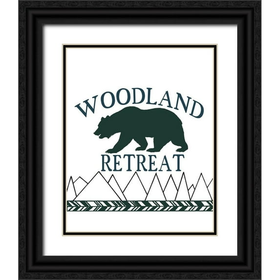 Kimberly, Allen 26x32 Black Ornate Wood Framed with Double Matting Museum Art Print Titled - Woodland Retreat 4