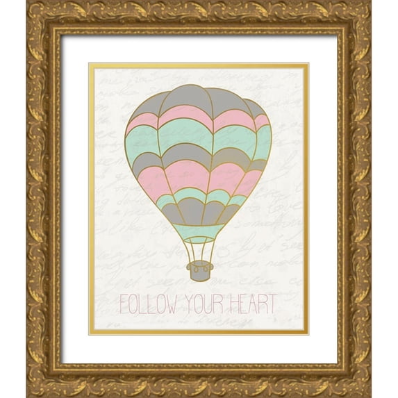 Kimberly, Allen 26x32 Gold Ornate Wood Framed with Double Matting Museum Art Print Titled - Balloon Ride 2