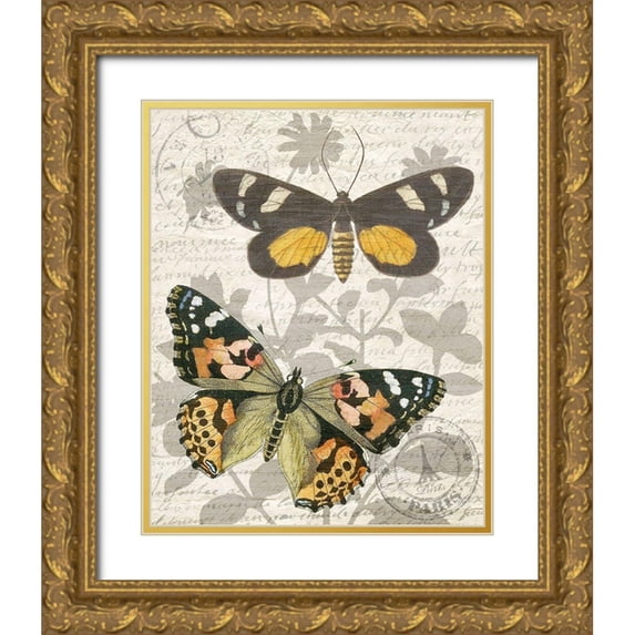Kimberly, Allen 26x32 Gold Ornate Wood Framed with Double Matting Museum Art Print Titled - Butterfly Travel 2