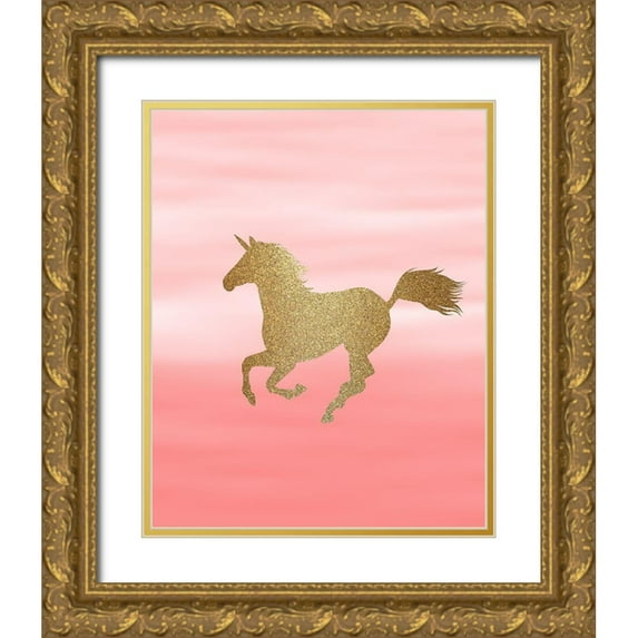 Kimberly, Allen 26x32 Gold Ornate Wood Framed with Double Matting Museum Art Print Titled - Ombre Pink 3
