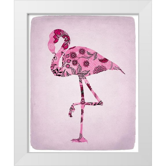 Kimberly, Allen 26x32 White Modern Wood Framed Museum Art Print Titled - Flamingo 2