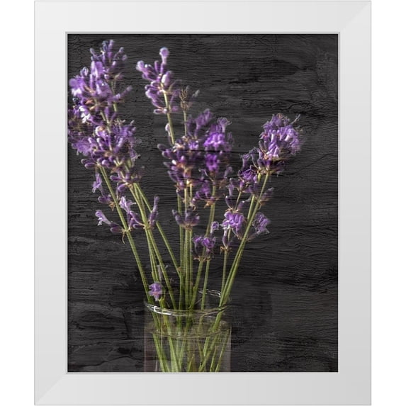 Kimberly, Allen 26x32 White Modern Wood Framed Museum Art Print Titled - Lavender Jar 1