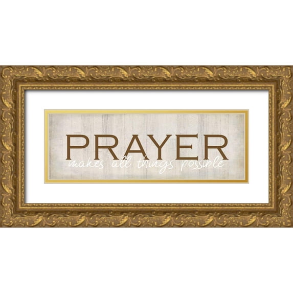 Kimberly, Allen 32x13 Gold Ornate Wood Framed with Double Matting Museum Art Print Titled - Prayer v2