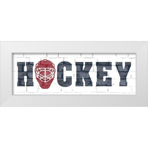 Kimberly, Allen 32x13 White Modern Wood Framed Museum Art Print Titled - Hockey