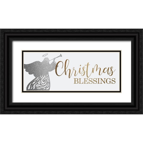 Kimberly, Allen 32x15 Black Ornate Wood Framed with Double Matting Museum Art Print Titled - Christmas Blessings