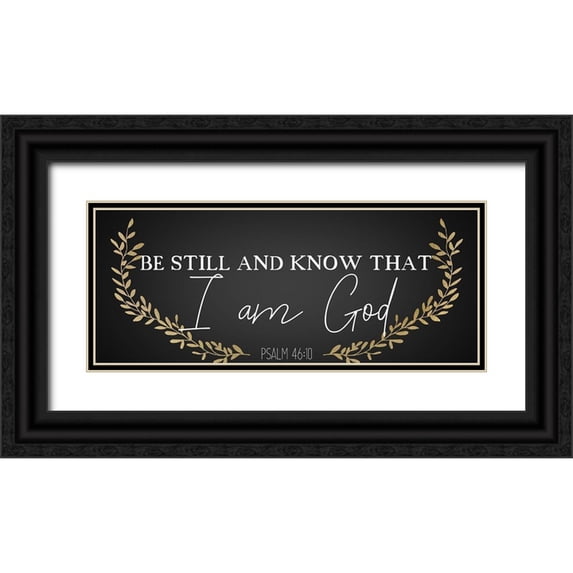 Kimberly, Allen 32x15 Black Ornate Wood Framed with Double Matting Museum Art Print Titled - I Am God