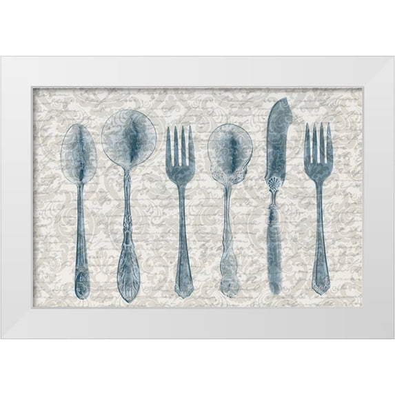Kimberly, Allen 32x23 White Modern Wood Framed Museum Art Print Titled - Country Table Setting