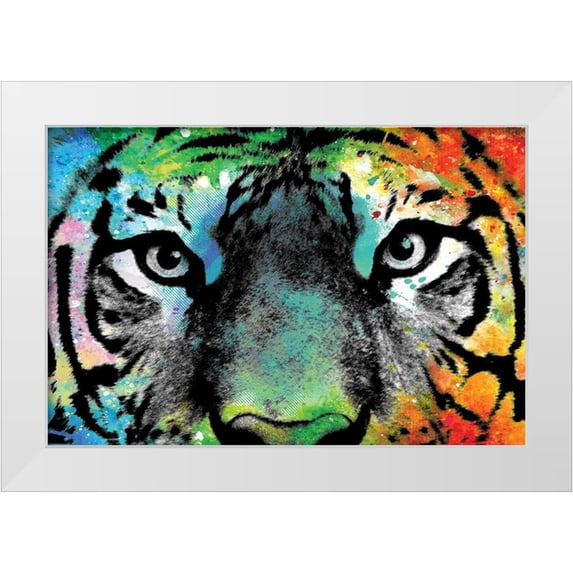 Kimberly, Allen 32x23 White Modern Wood Framed Museum Art Print Titled - Splashes of Color