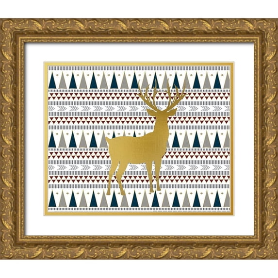 Kimberly, Allen 32x26 Gold Ornate Wood Framed with Double Matting Museum Art Print Titled - Oh Deer 3