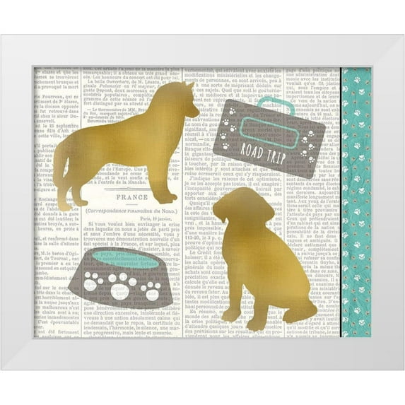 Kimberly, Allen 32x26 White Modern Wood Framed Museum Art Print Titled - Ruff Ruff 6