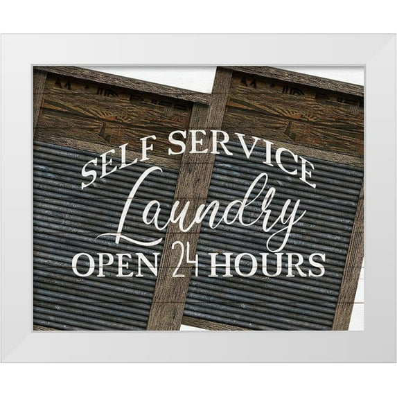 Kimberly, Allen 32x26 White Modern Wood Framed Museum Art Print Titled - Self Service