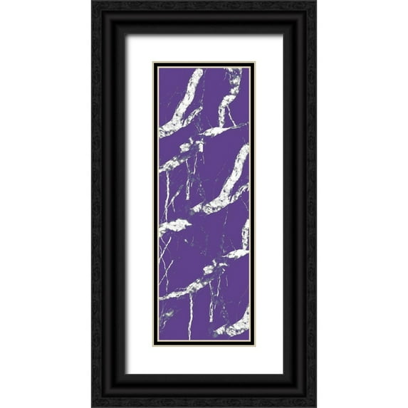 Kimberly, Allen 7x14 Black Ornate Wood Framed with Double Matting Museum Art Print Titled - Violet Streams 2