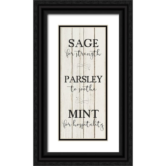 Kimberly, Allen 8x14 Black Ornate Wood Framed with Double Matting Museum Art Print Titled - Herbs For 1