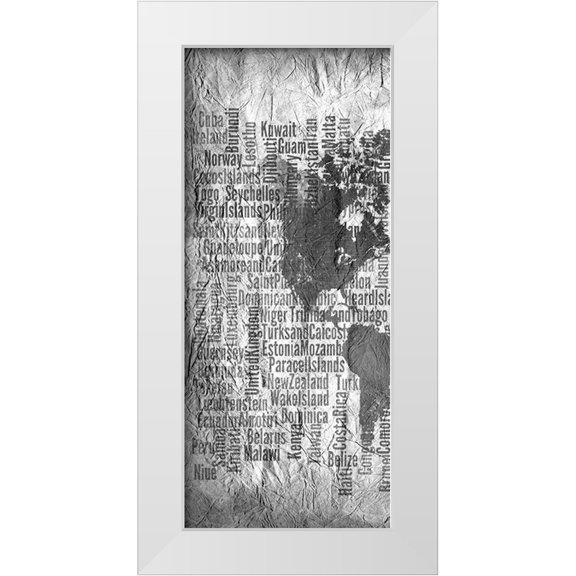 Kimberly, Allen 8x14 White Modern Wood Framed Museum Art Print Titled - World Tryptich 1