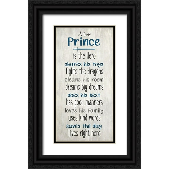Kimberly, Allen 9x14 Black Ornate Wood Framed with Double Matting Museum Art Print Titled - A True Prince