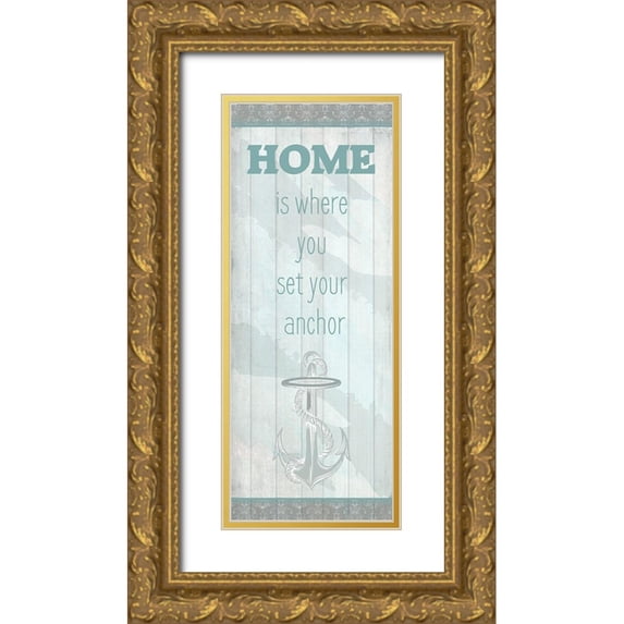 Kimberly, Allen 9x18 Gold Ornate Wood Framed with Double Matting Museum Art Print Titled - Sea Shell Panel