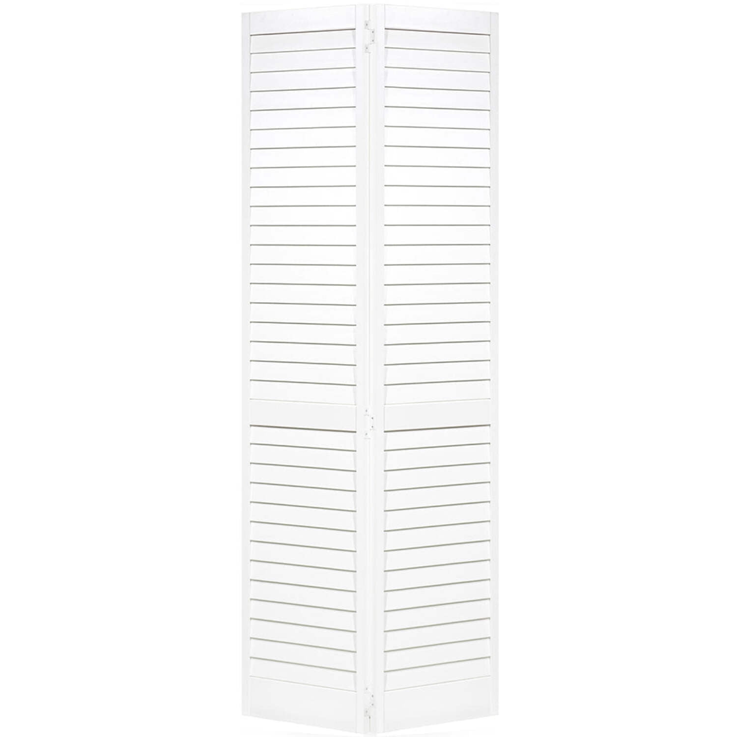 28 in. x 80 in. White Pine Plantation Louvered Bi-Fold Door