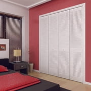 Kimberly Bay Louvered Paintable Wood Bi-Fold Door, 23 lbs