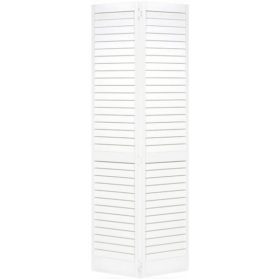 Plantation Louver Louver White Solid Pine Core Bi-fold Door