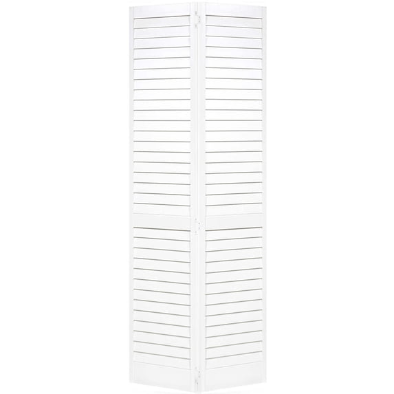 Kimberly Bay Plantation Louver-Louver Solid Core White Wood Bi-fold Door