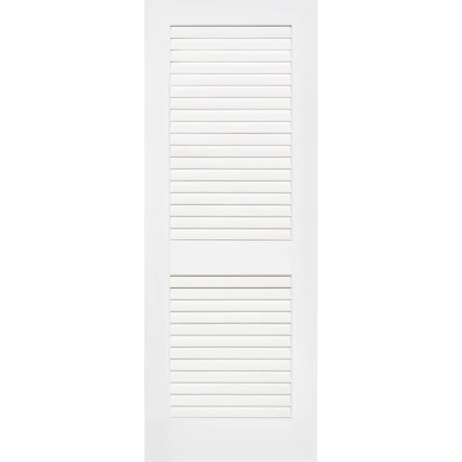 Universal 32"x80" Primed White Solid Pine 2-Panel Louvered Interior Door