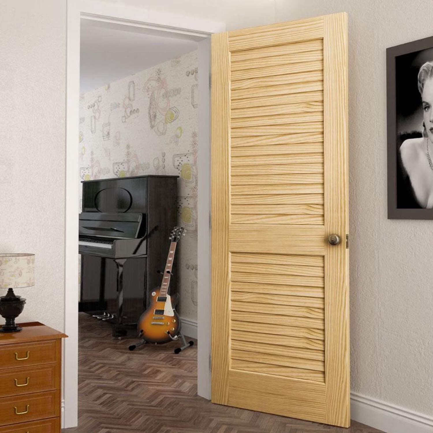 Kimberly Bay Plantation Louver-Louver Solid Core Unfinished Pine Interior Door Slab 80 in. x 18 in.