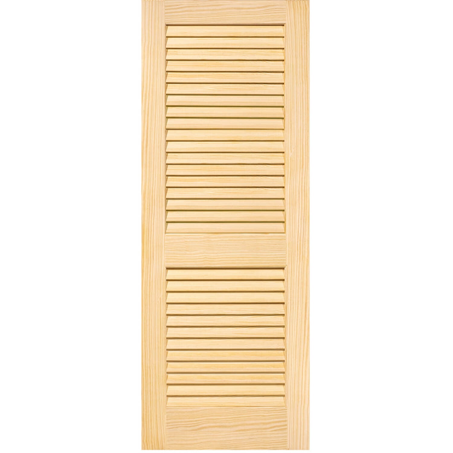 Plantation Style Solid Pine Louvered Unfinished Door 80"x18"