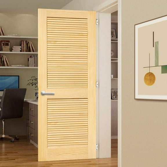 Kimberly Bay Louvered Solid Wood Unfinished Slab Standard Door