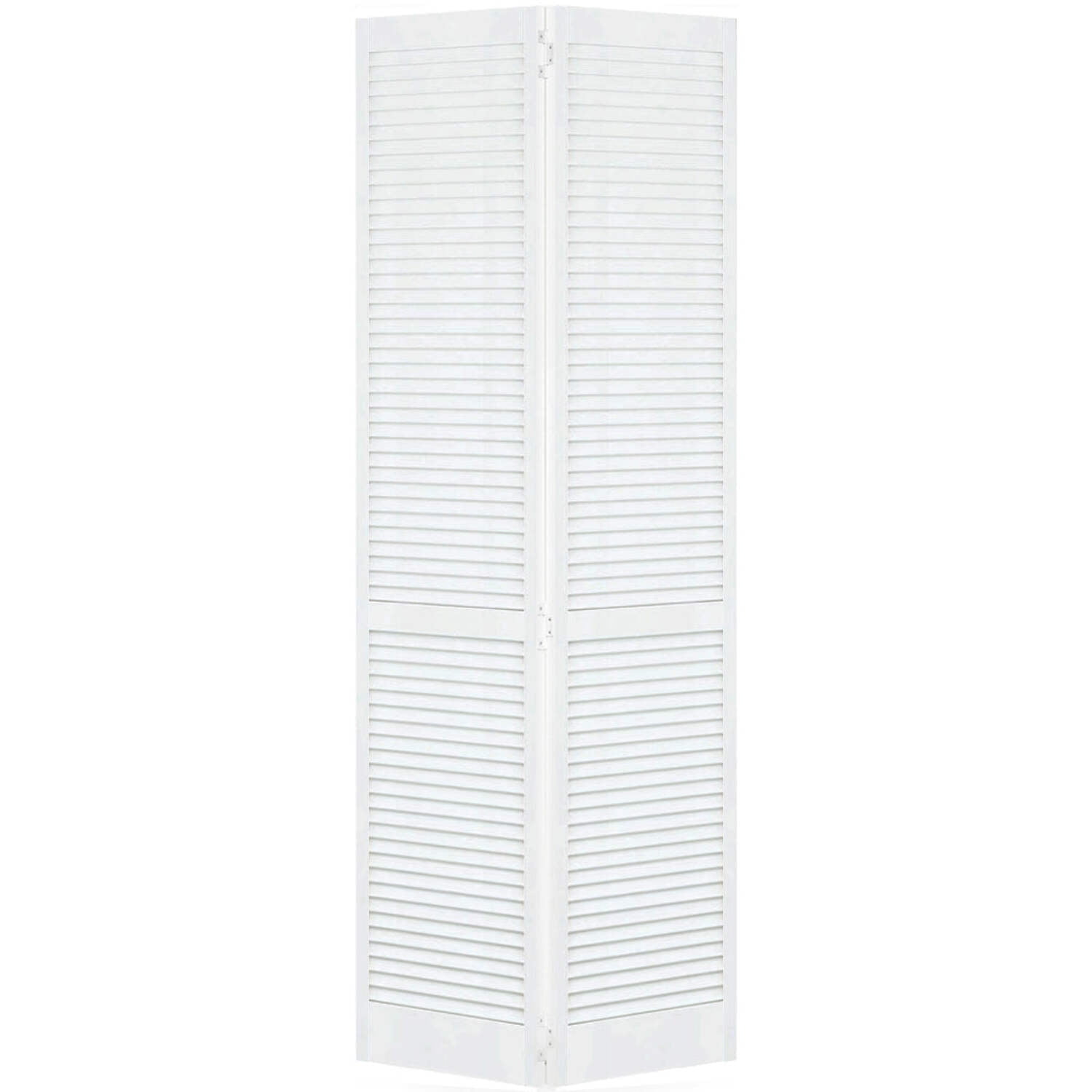 Traditional Louver Louver White Solid Core Wood Bi-fold Door
