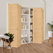 Plantation Louver Louver Solid Core Unfinished Wood Bi-fold Door