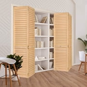 Kimberly Bay Plantation Louver-Louver Solid Core Unfinished Wood Bi-fold Door
